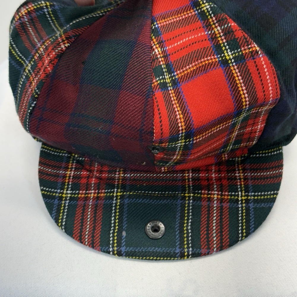 Highland Home‎ Industries Tartan Flat Cap Made In Scotland Newsboy Hat M